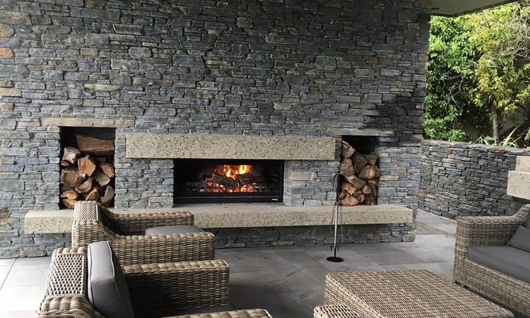 indoor outdoor flow in your home by adding an outdoor fireplace