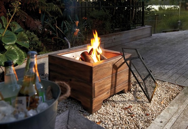 Cast wood fire pit 