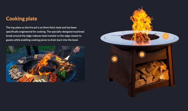 Fire pit features