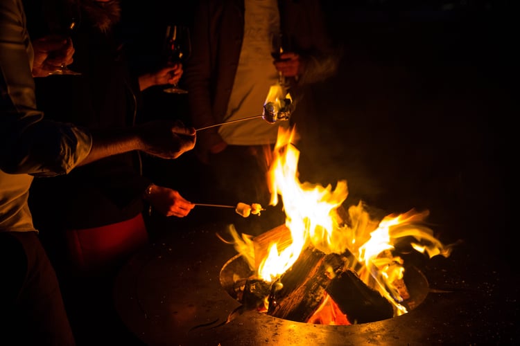 Enjoying a steel fire pit in New Zealand