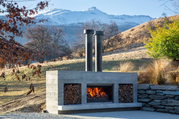 Extra-large outdoor fireplace