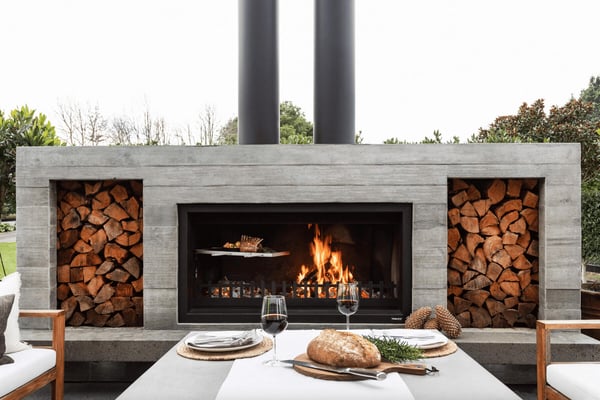Twin Peak outdoor fireplace