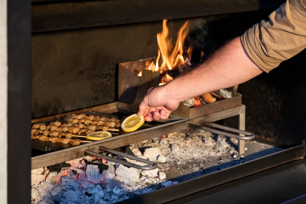 Outdoor fireplace cooking accessories