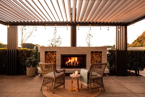 Large outdoor fireplace