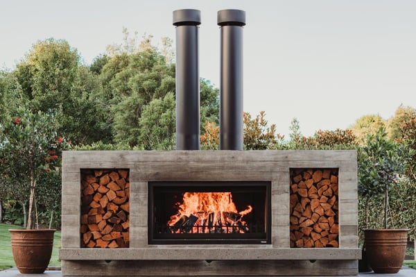 Extra large outdoor fireplace