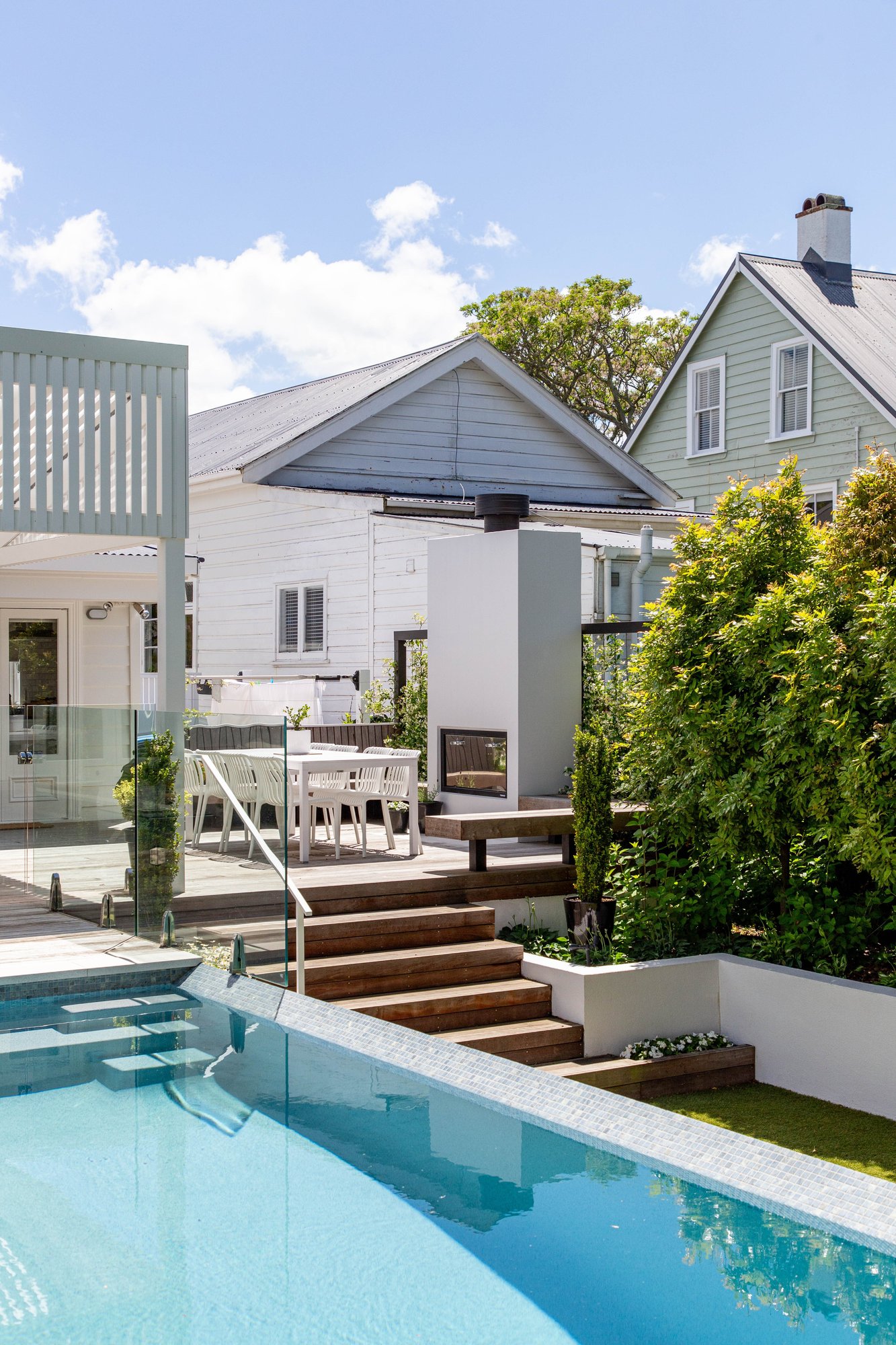 hudson outdoor fireplace modern