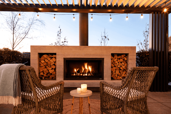 add personal touches to your outdoor fireplace space