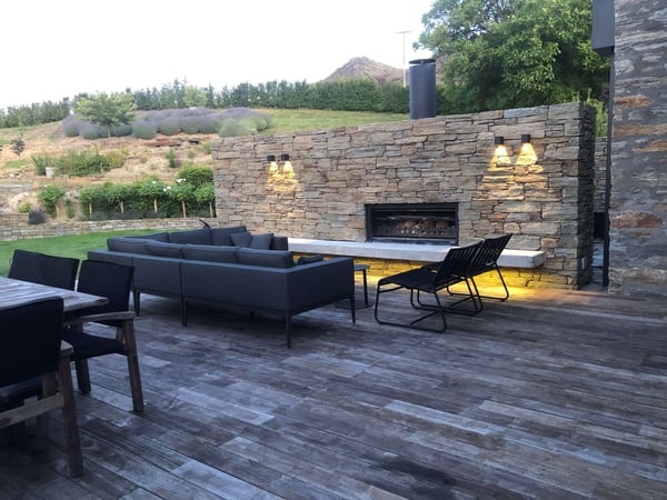 Outdoor fireplace design