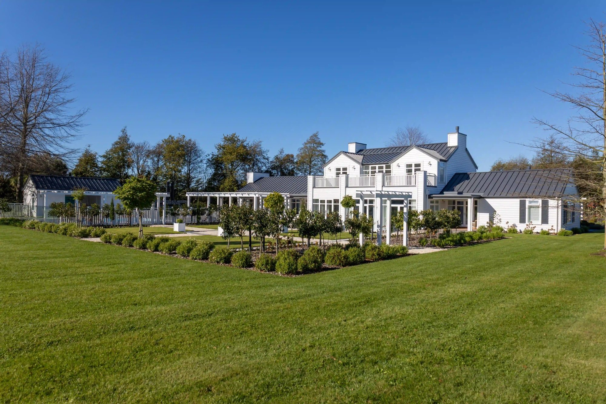 West Melton villa remodelled with outdoor fireplace