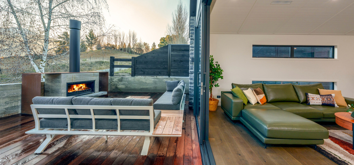 luxury outdoor fireplace