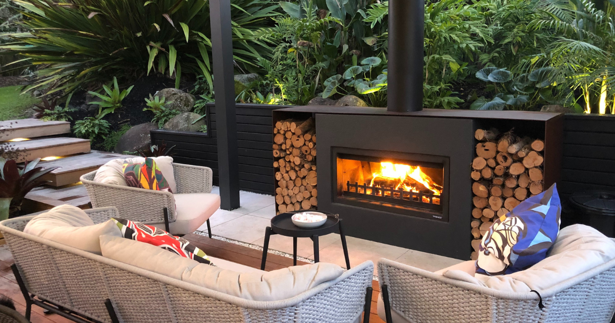 How much space do I need for an outdoor fireplace?