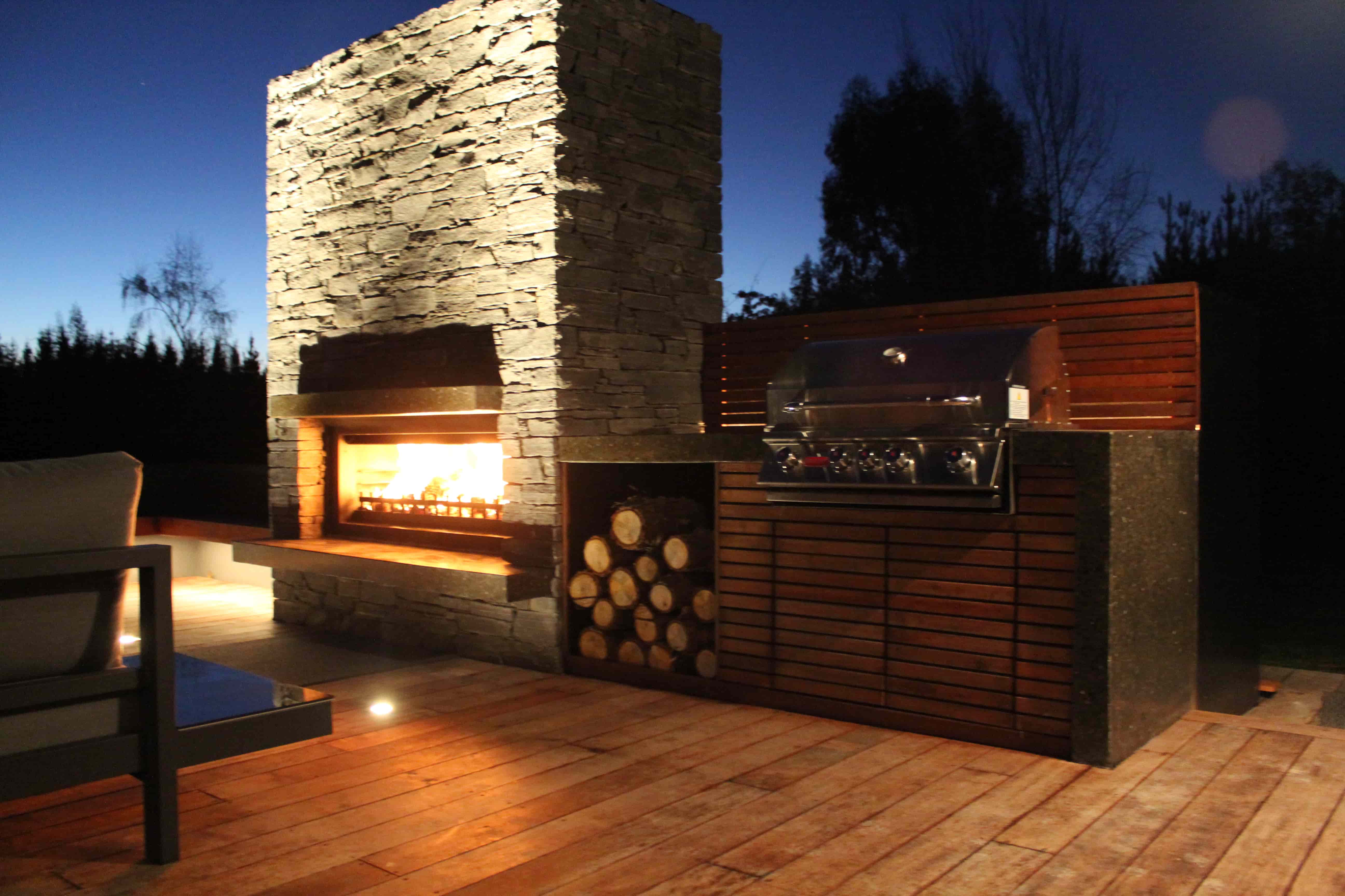 cooking on an outdoor fireplace