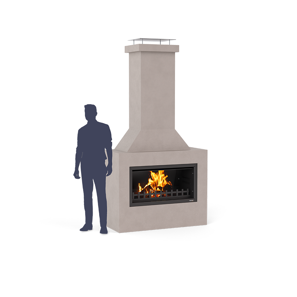 Douglas outdoor fireplace render 
