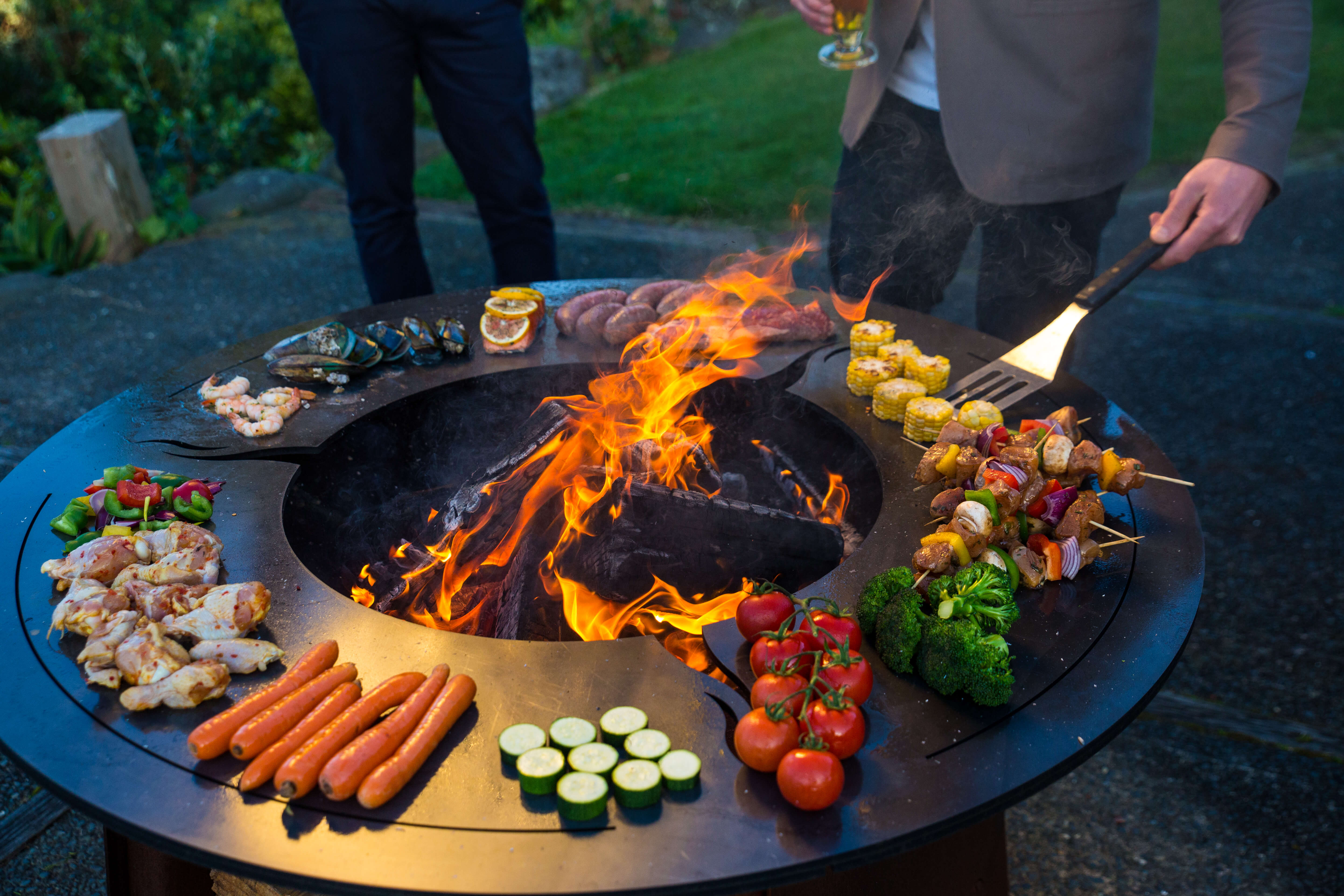 Cooking on a firepit