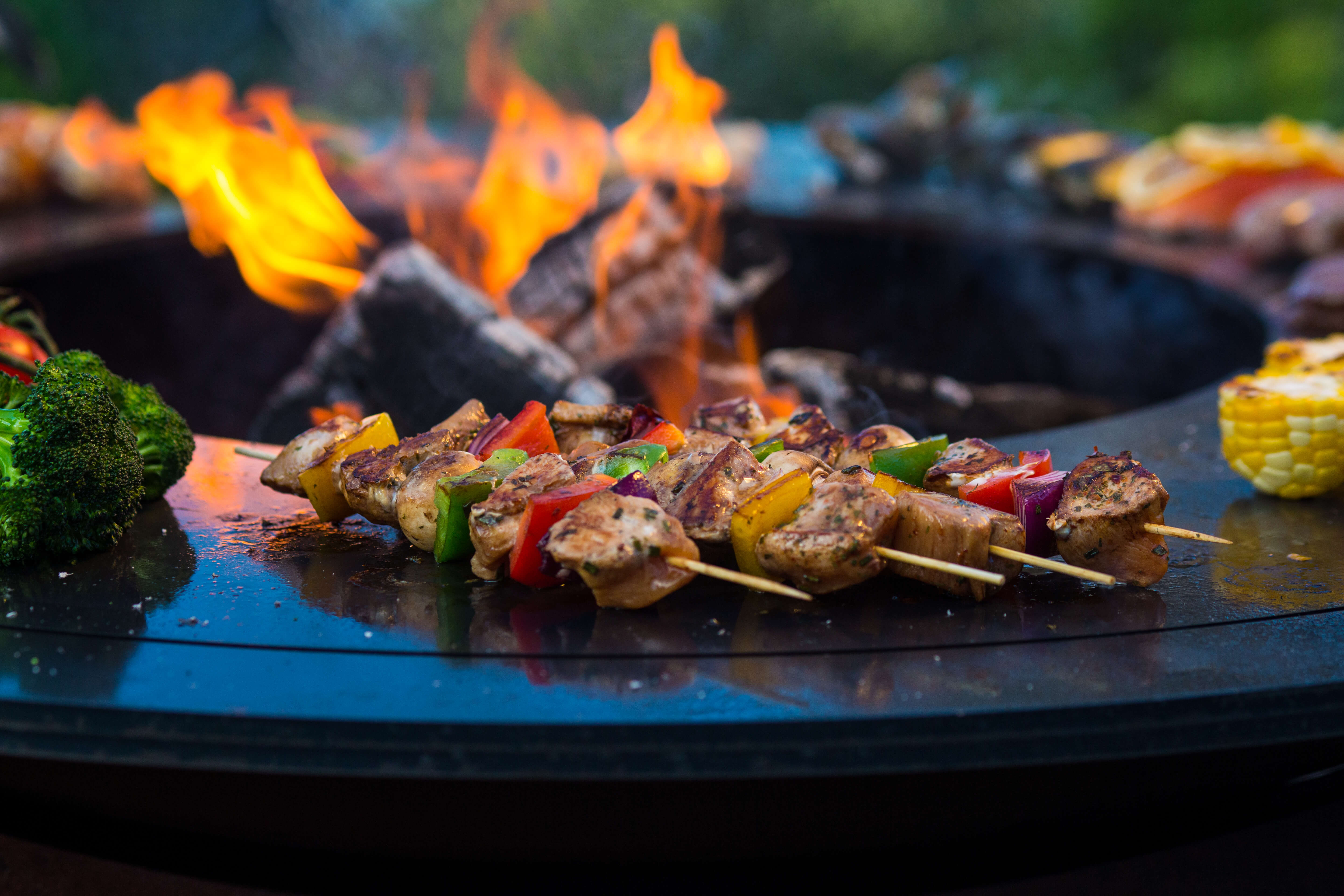 Cooking on a fire pit