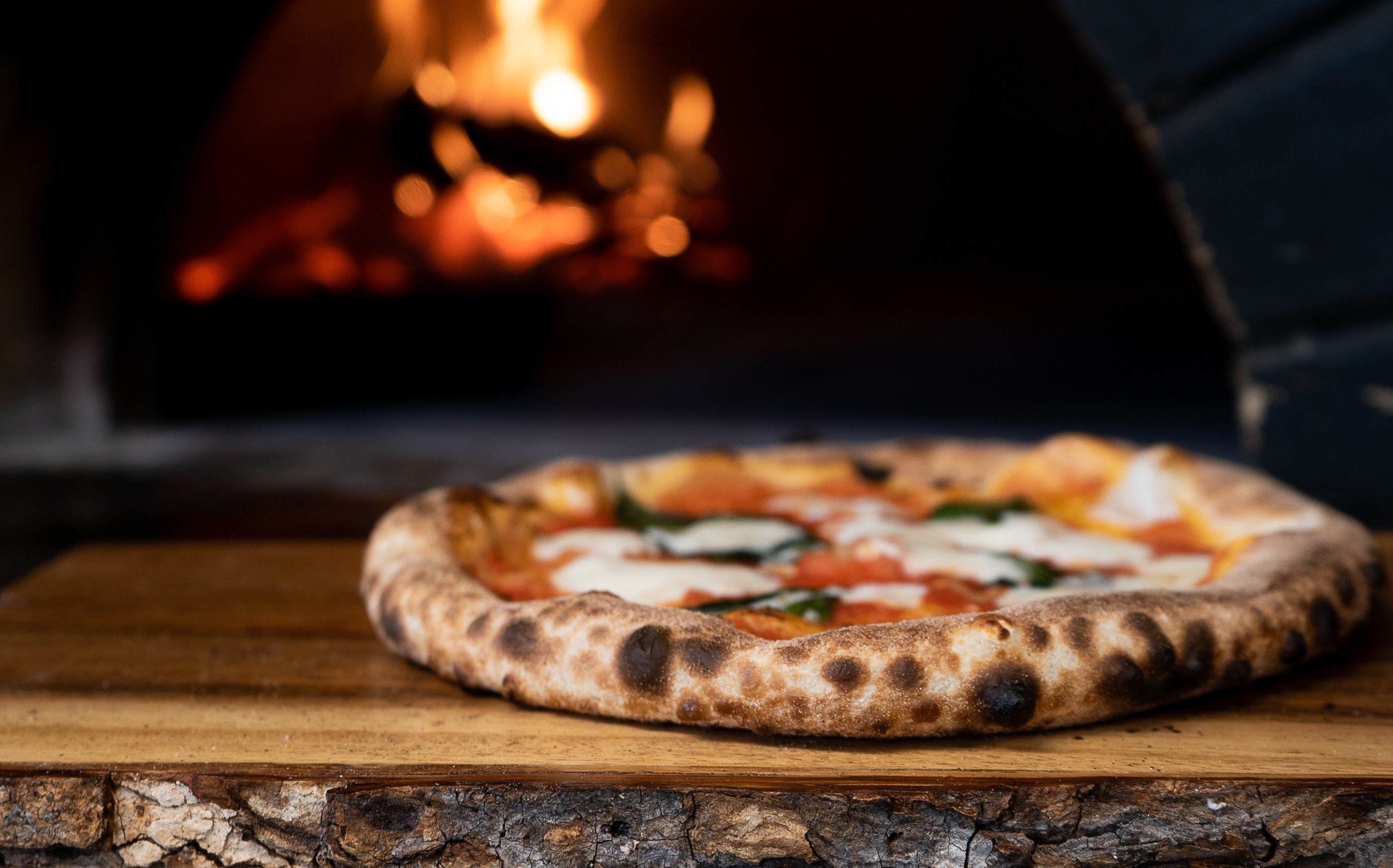 Outdoor fireplace pizza