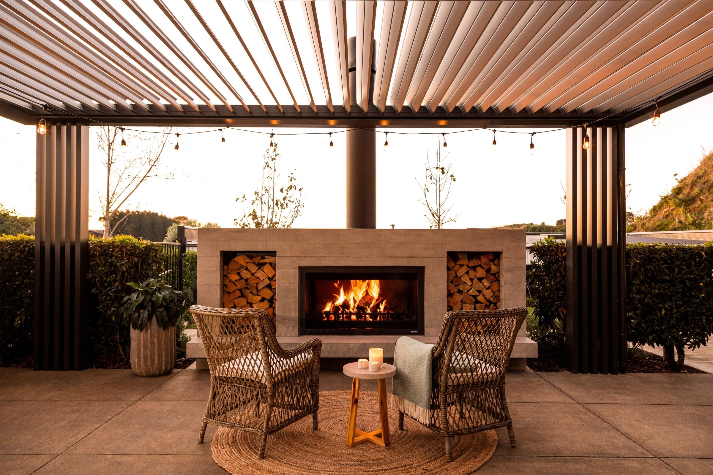 Large outdoor fireplace