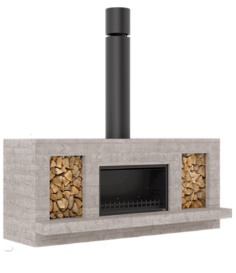 Single Peak outdoor fireplace