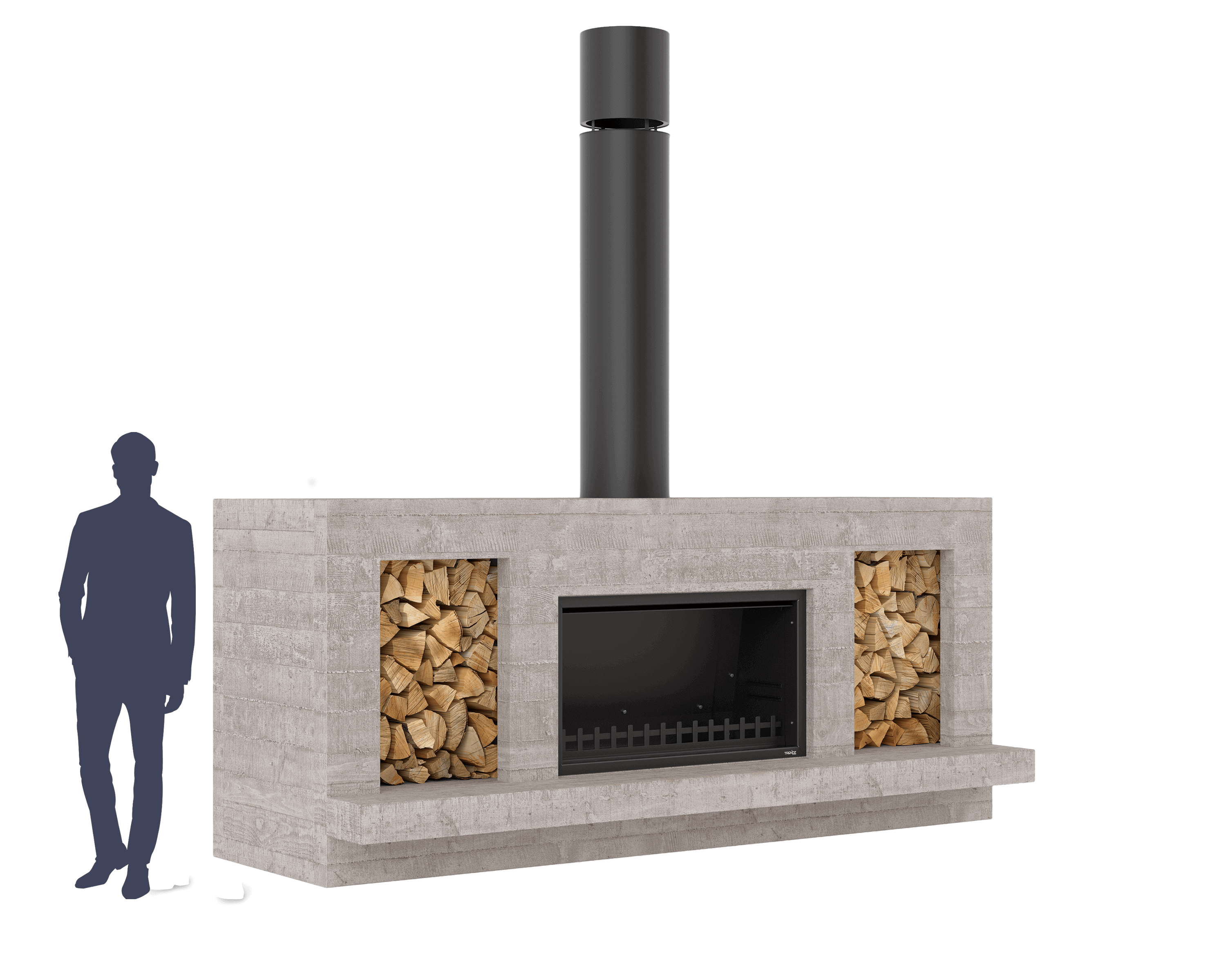 Single Peak Outdoor Fireplace