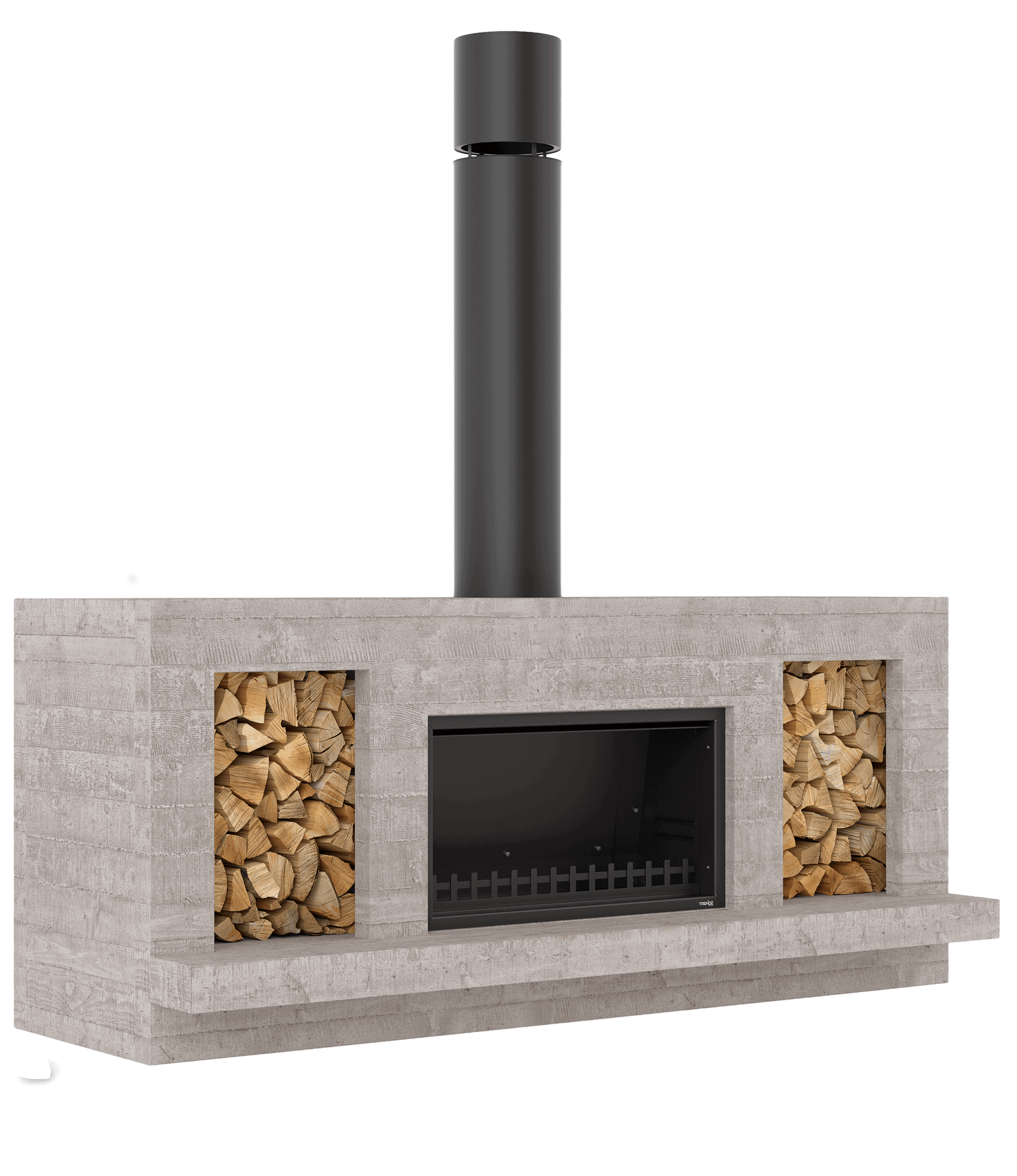 Single peak outdoor fireplace