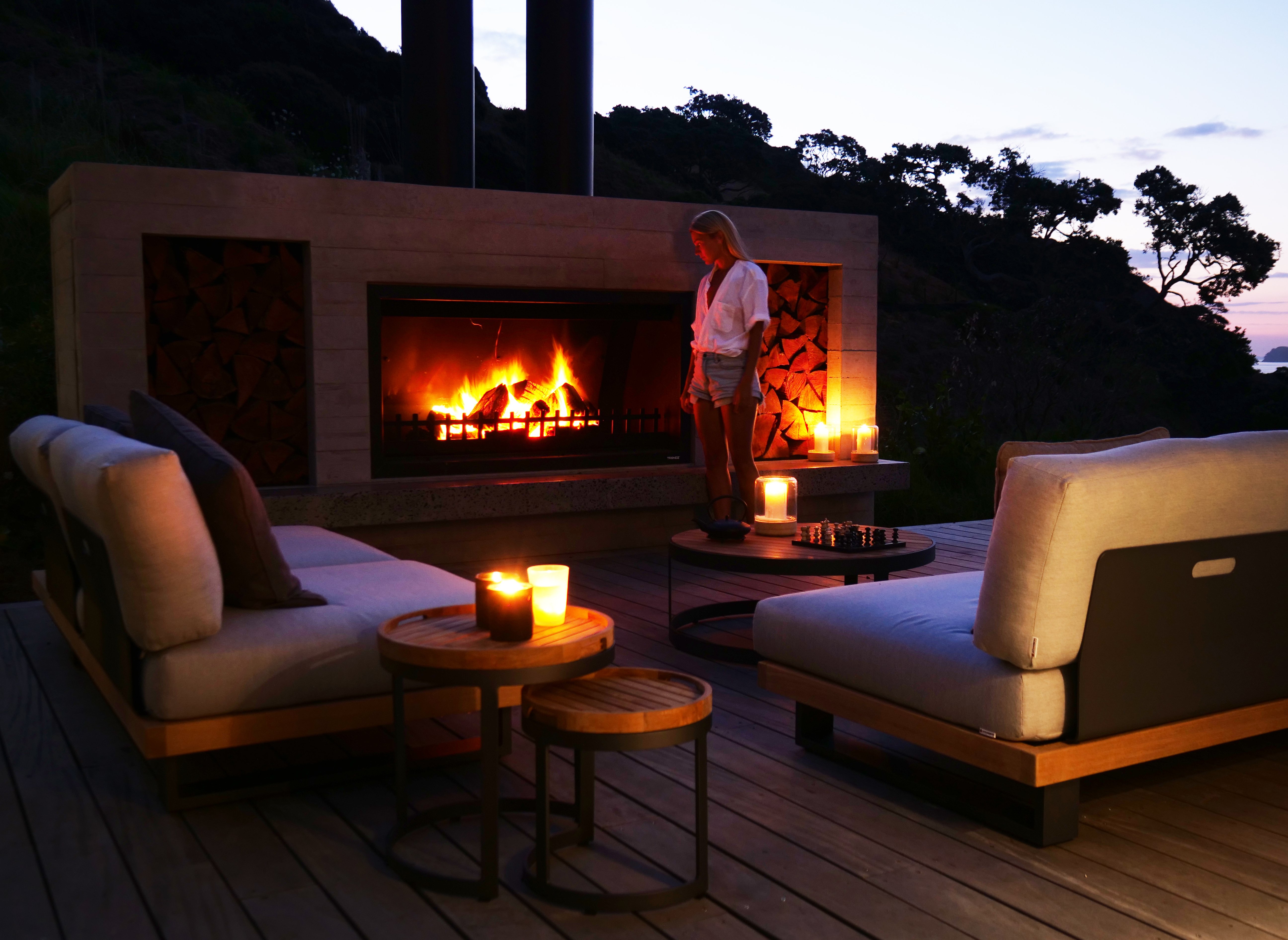 Large outdoor fireplace