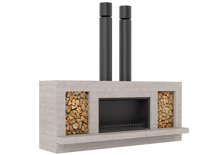 Twin Peak outdoor fireplace