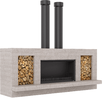 Large outdoor fireplace