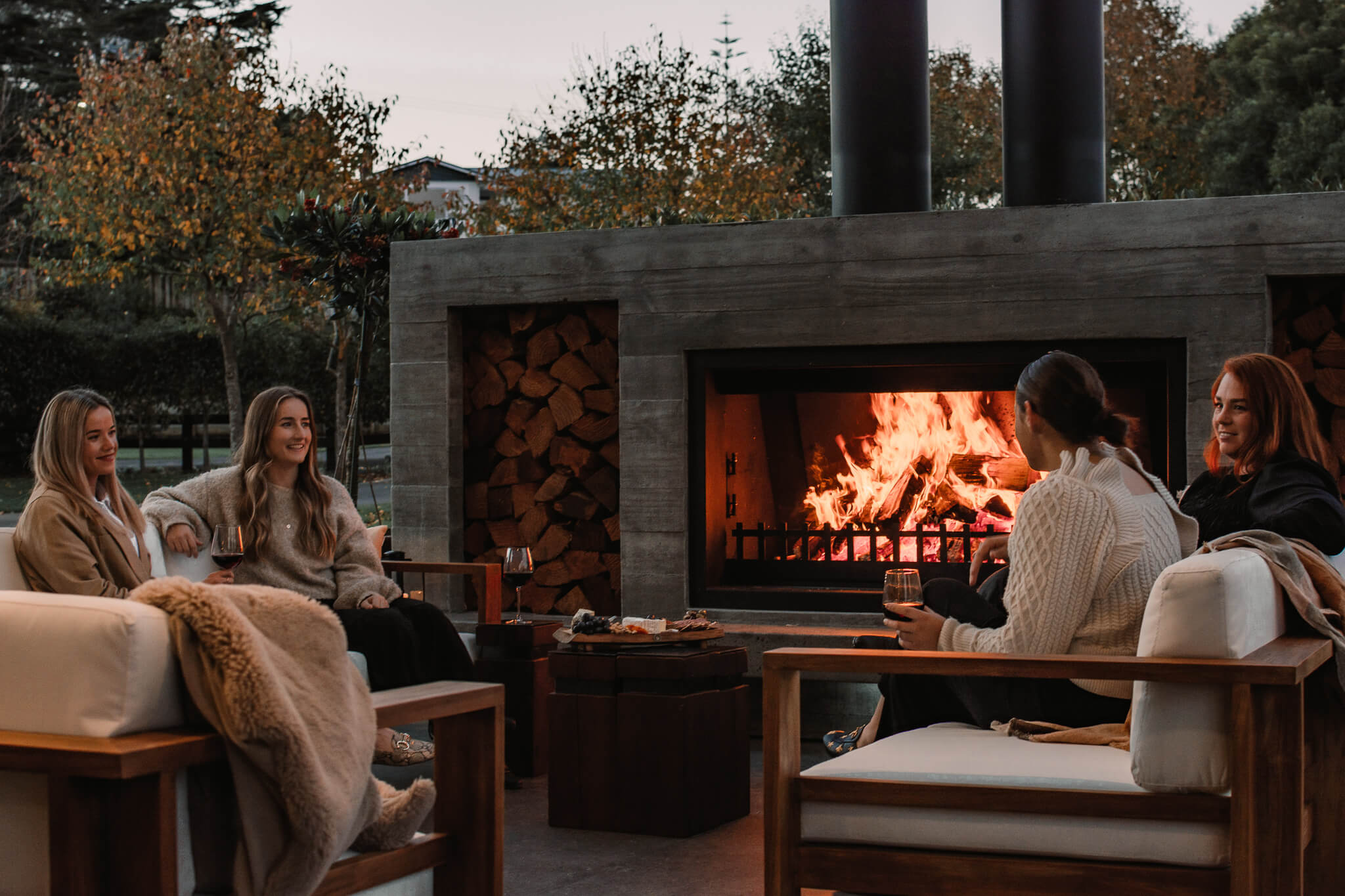 Extra large outdoor fireplace