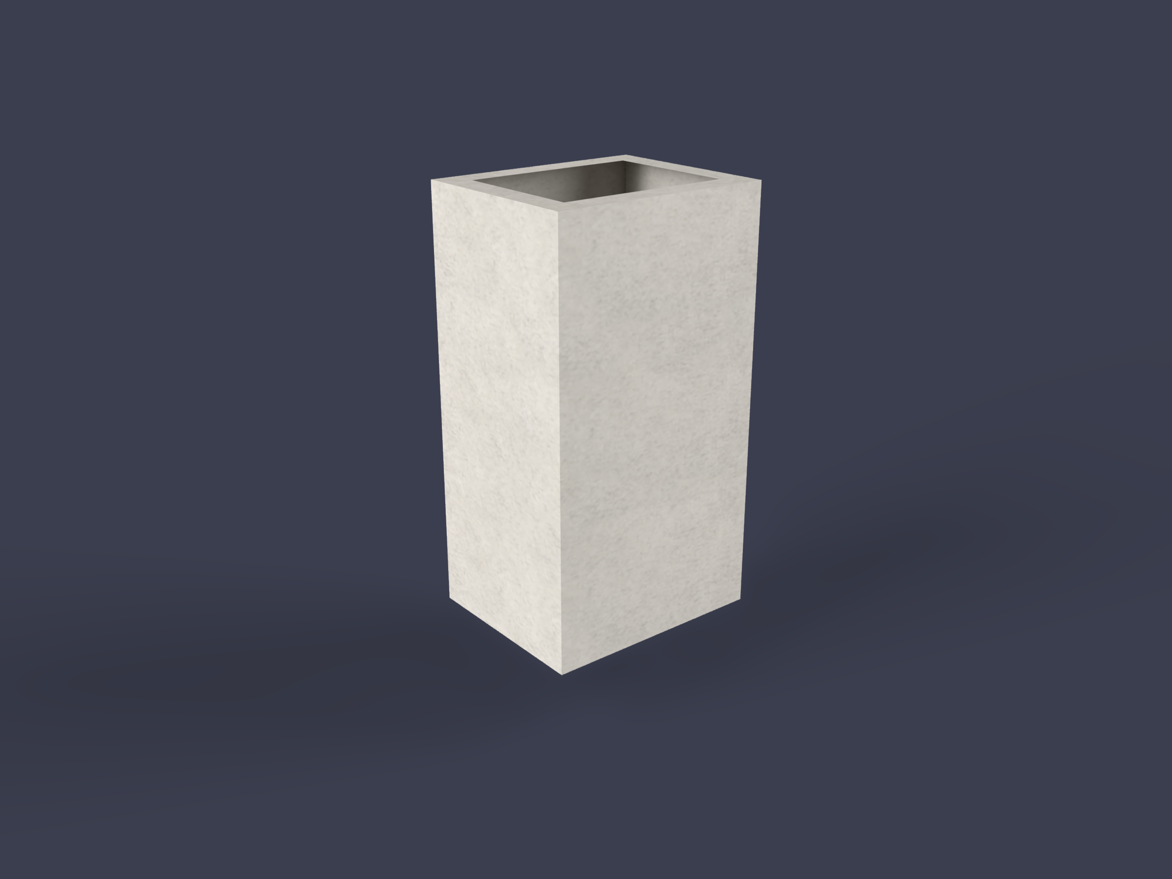 Square concrete chimney for fireplace