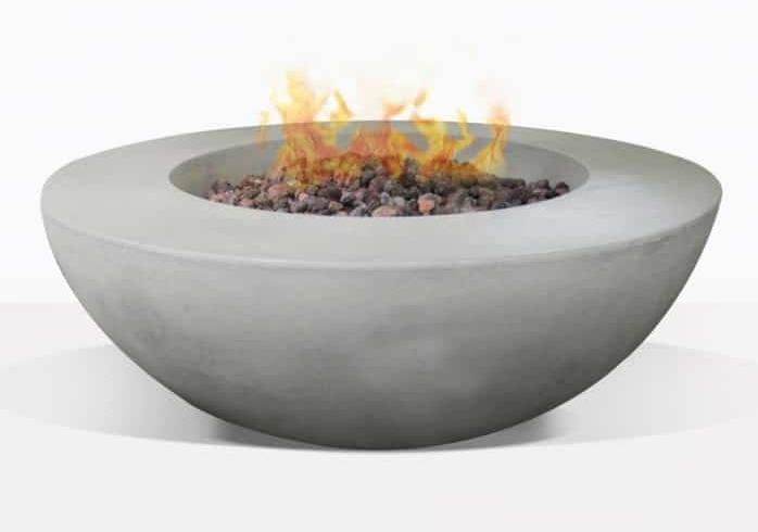 round concrete stone fire pit 