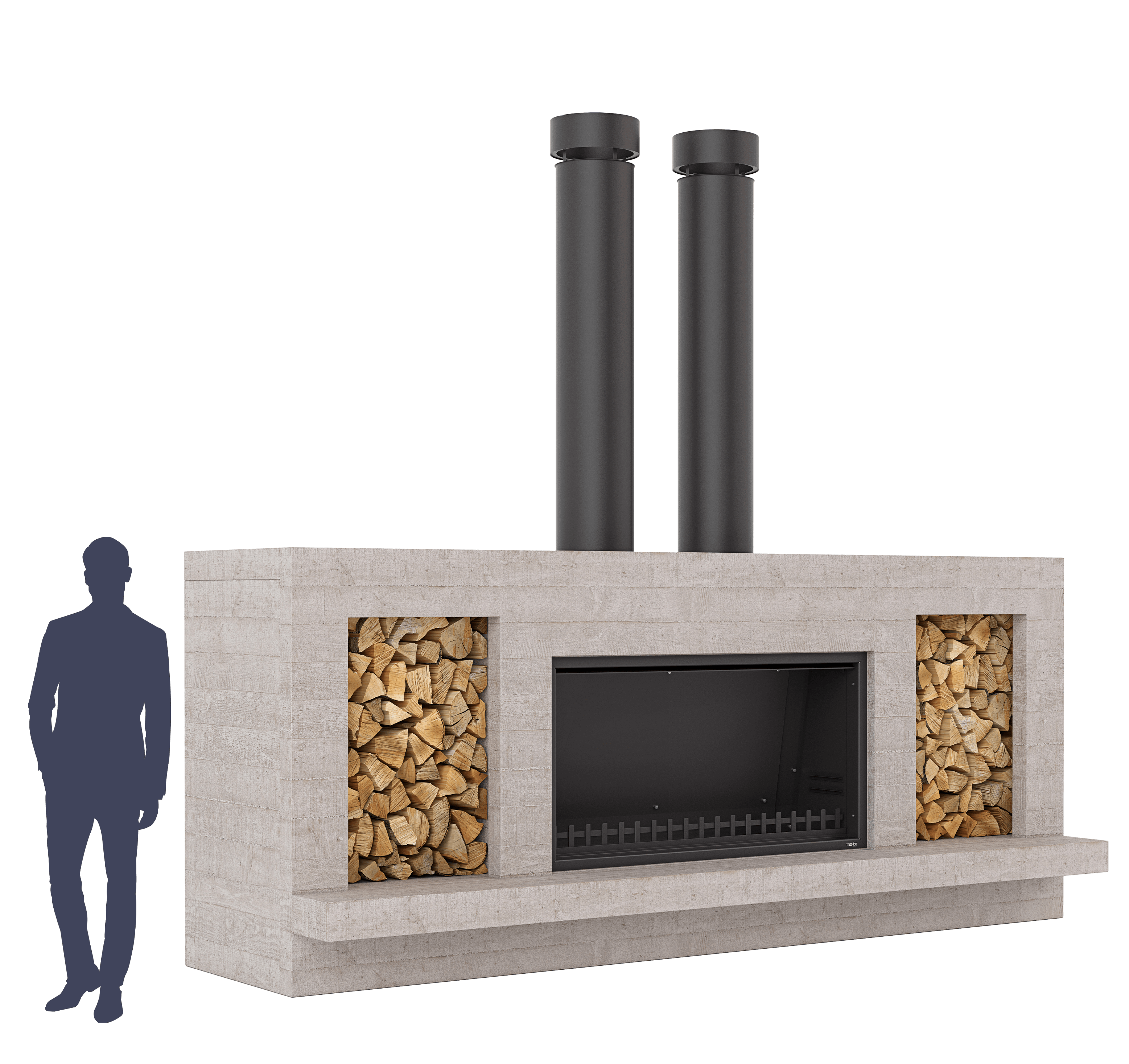 Twin Peak outdoor fireplace design